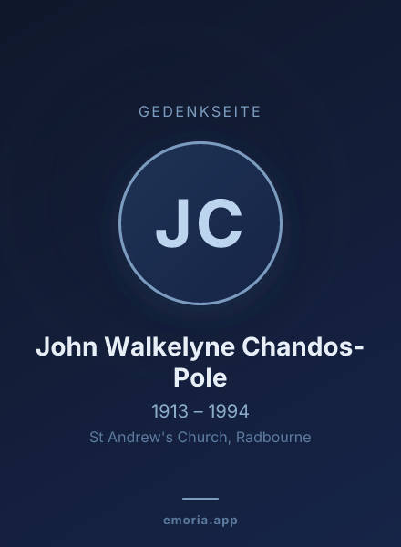 Gedenkportrait von John Walkelyne Chandos-Pole
