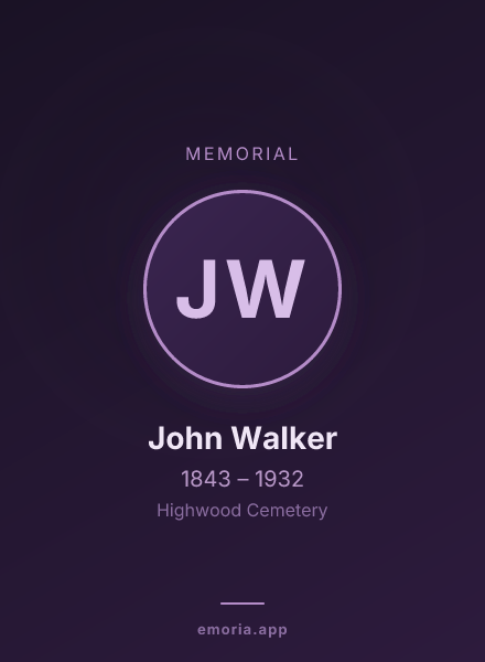 Memorial portrait of John Walker