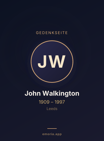 Gedenkportrait von John Walkington