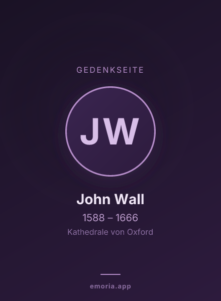 Gedenkportrait von John Wall