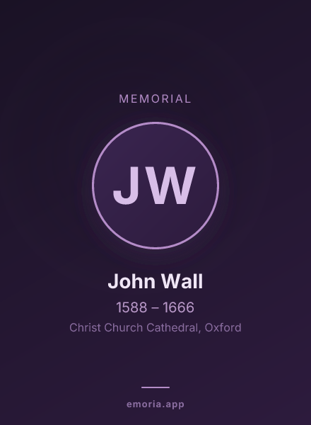 Memorial portrait of John Wall
