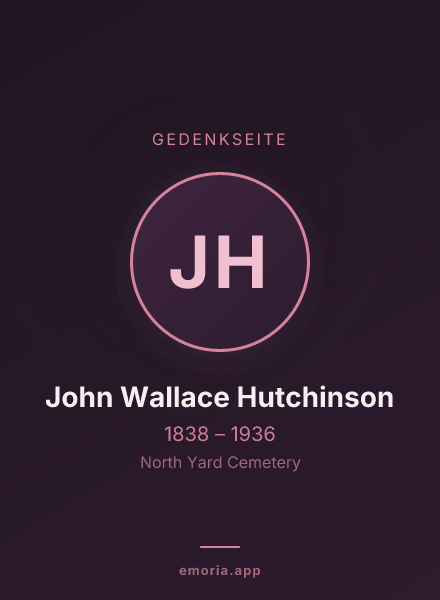 Gedenkportrait von John Wallace Hutchinson
