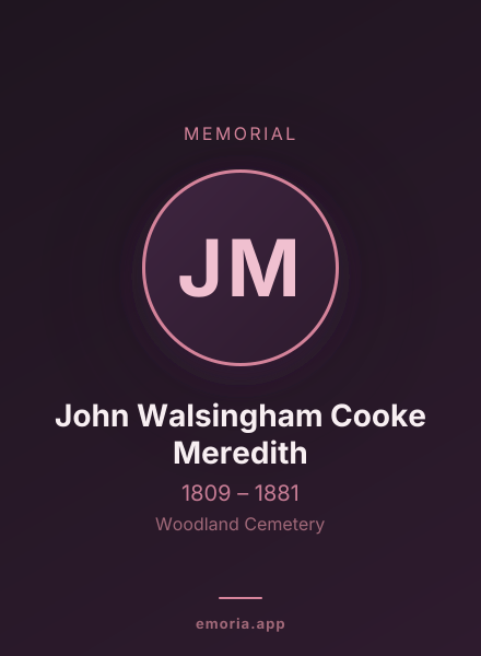 Memorial portrait of John Walsingham Cooke Meredith