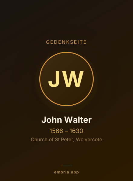 Gedenkportrait von John Walter