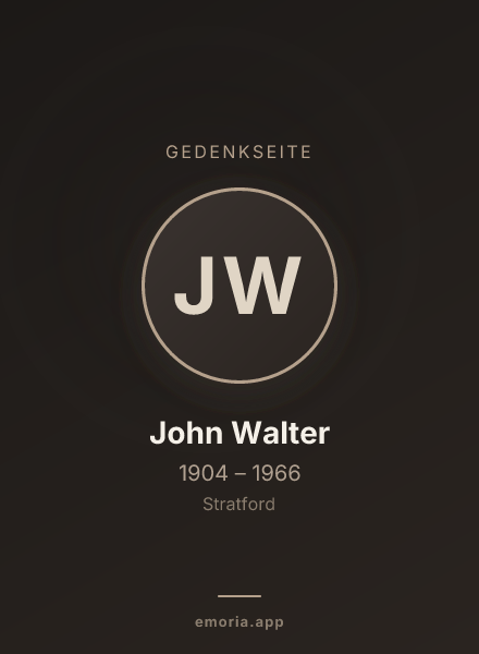 Gedenkportrait von John Walter