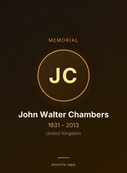 Memorial portrait of John Walter Chambers