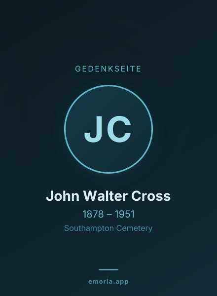 Gedenkportrait von John Walter Cross