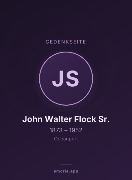 Gedenkportrait von John Walter Flock Sr.