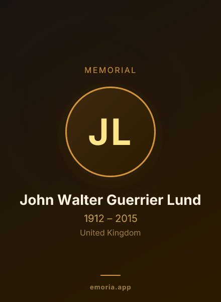 Memorial portrait of John Walter Guerrier Lund