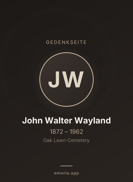 Gedenkportrait von John Walter Wayland