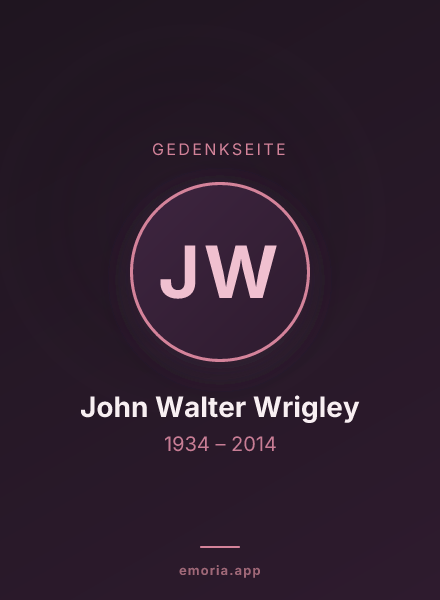 Gedenkportrait von John Walter Wrigley