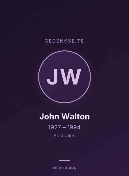 Gedenkportrait von John Walton