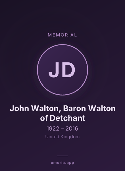 Memorial portrait of John Walton, Baron Walton of Detchant