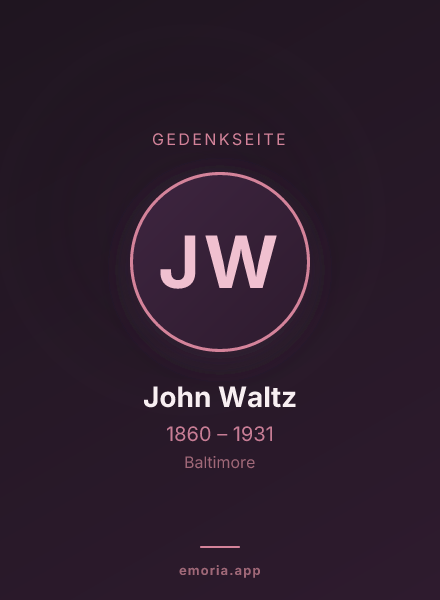 Gedenkportrait von John Waltz
