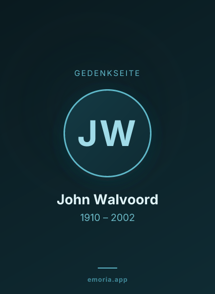Gedenkportrait von John Walvoord