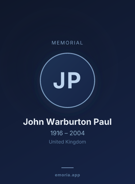 Memorial portrait of John Warburton Paul