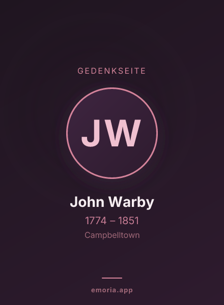Gedenkportrait von John Warby
