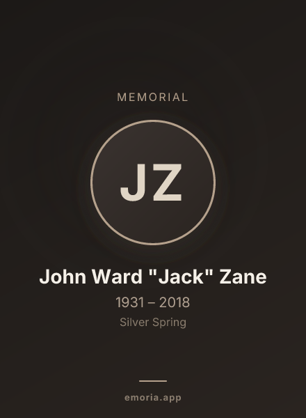 Memorial portrait of John Ward "Jack" Zane