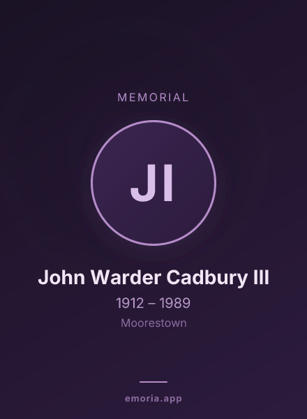 Memorial portrait of John Warder Cadbury III
