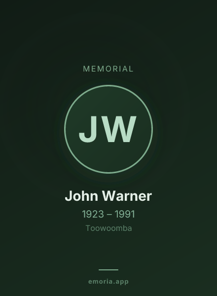 Memorial portrait of John Warner