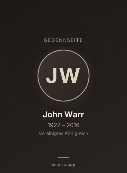 Gedenkportrait von John Warr