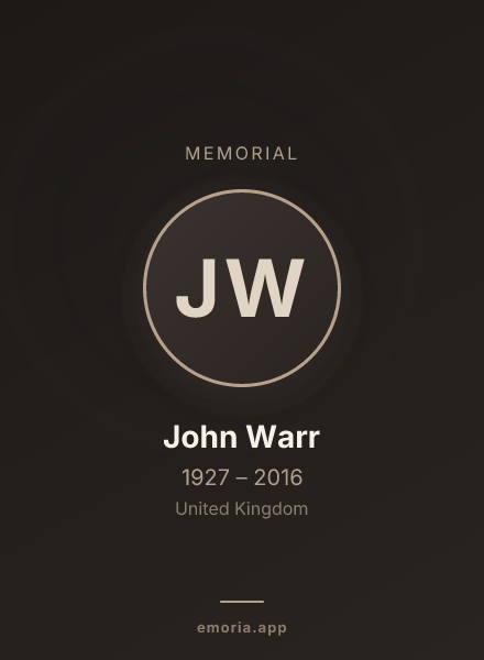 Memorial portrait of John Warr