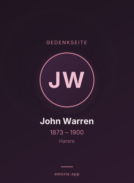 Gedenkportrait von John Warren