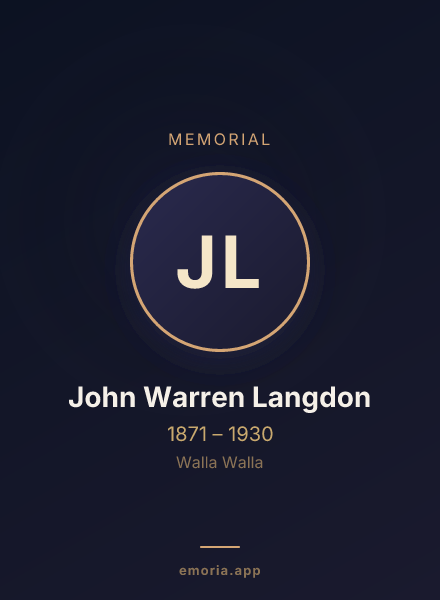 Memorial portrait of John Warren Langdon
