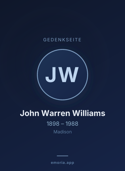 Gedenkportrait von John Warren Williams