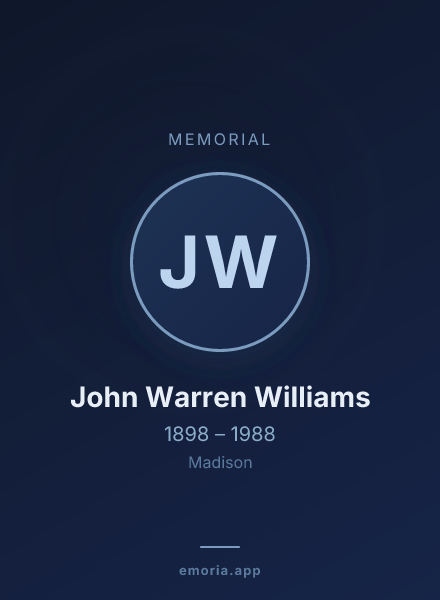 Memorial portrait of John Warren Williams