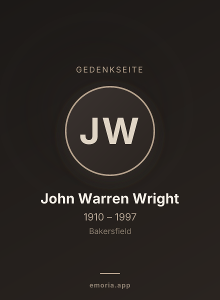 Gedenkportrait von John Warren Wright