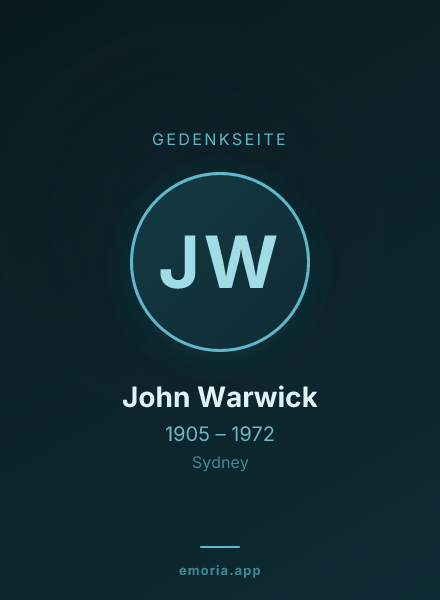 Gedenkportrait von John Warwick