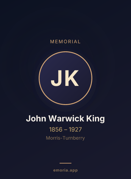 Memorial portrait of John Warwick King