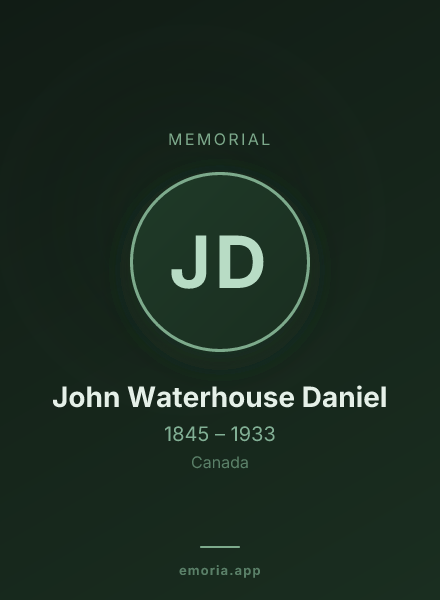 Memorial portrait of John Waterhouse Daniel