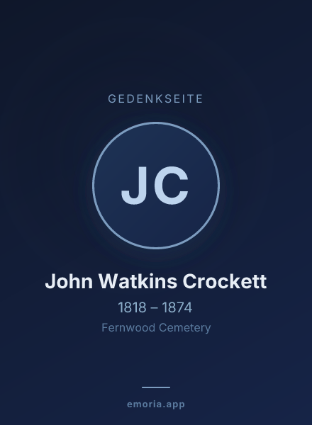 Gedenkportrait von John Watkins Crockett