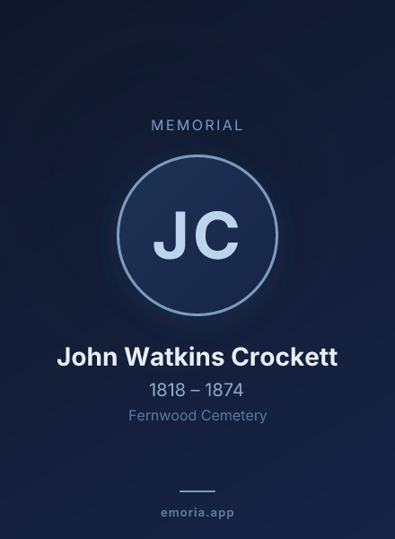 Memorial portrait of John Watkins Crockett