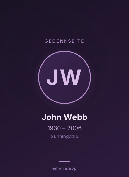 Gedenkportrait von John Webb