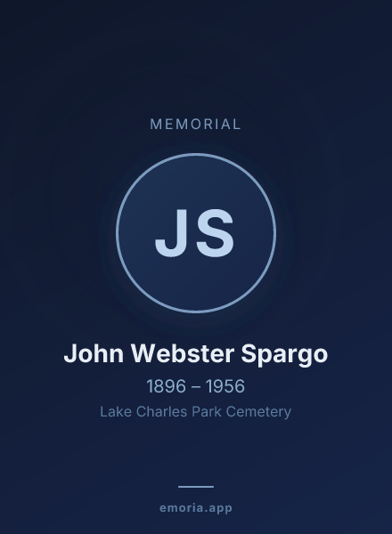 Memorial portrait of John Webster Spargo
