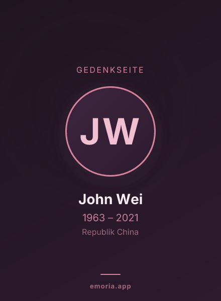 Gedenkportrait von John Wei