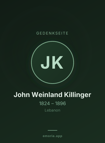 Gedenkportrait von John Weinland Killinger