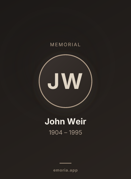 Memorial portrait of John Weir