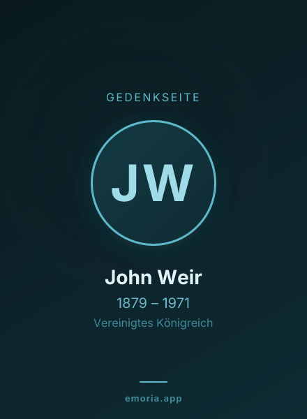 Gedenkportrait von John Weir