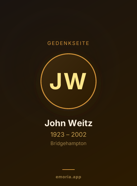 Gedenkportrait von John Weitz