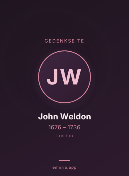 Gedenkportrait von John Weldon