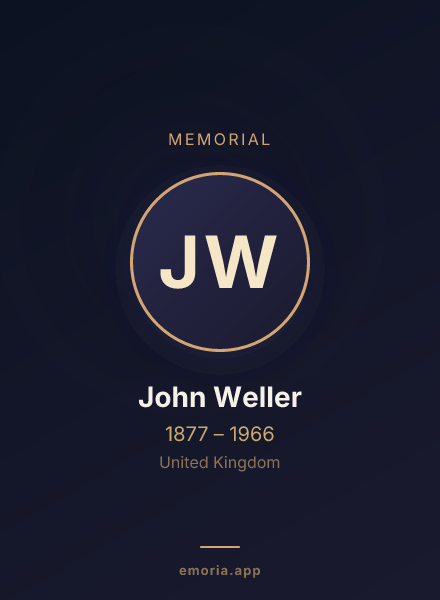 Memorial portrait of John Weller