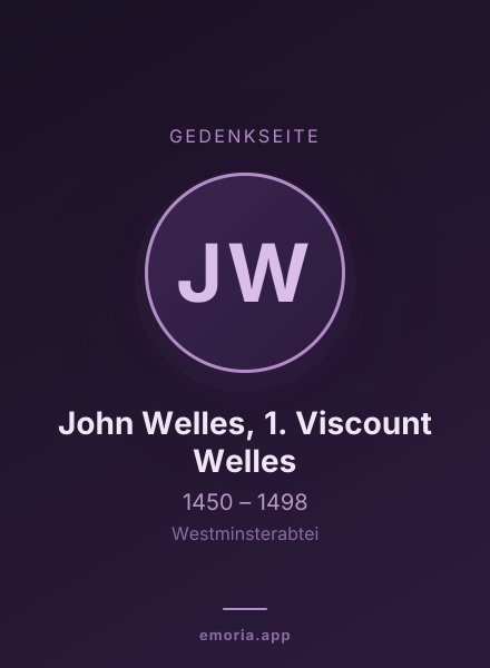 Gedenkportrait von John Welles, 1. Viscount Welles