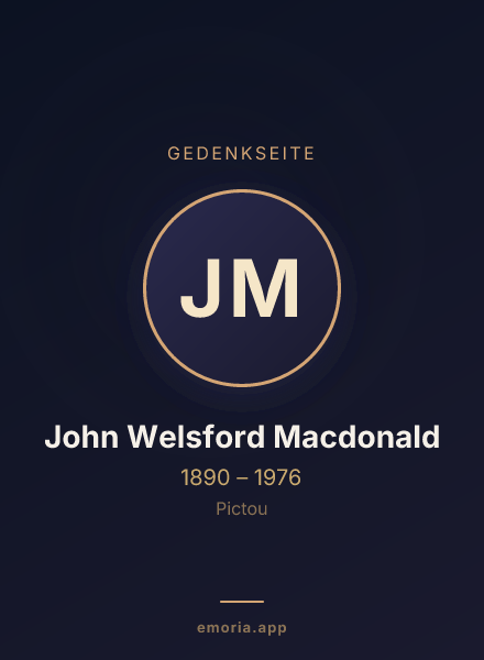 Gedenkportrait von John Welsford Macdonald