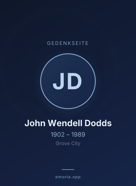 Gedenkportrait von John Wendell Dodds