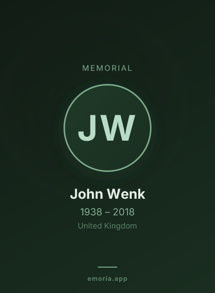 Memorial portrait of John Wenk