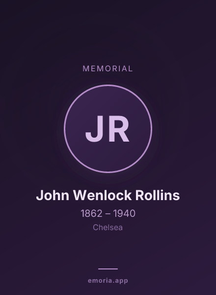 Memorial portrait of John Wenlock Rollins